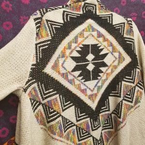Rainbow Aztec waterfall cardigan m/l